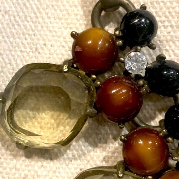 Gerard Yosca Vintage 80s Bib Statement Faux Topaz Crystal Boho 1980s Necklace - Picture 5 of 9